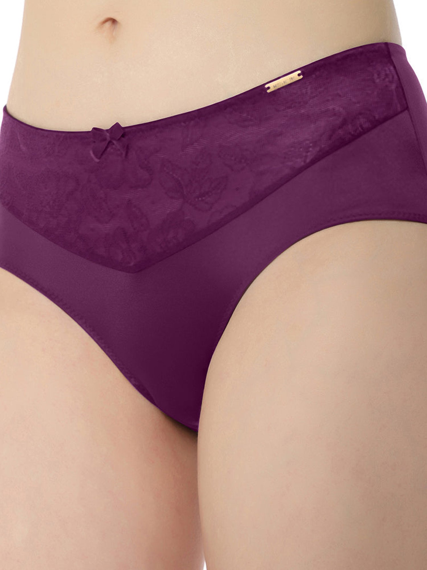 Amante Purple Lace Work Hipster Panty