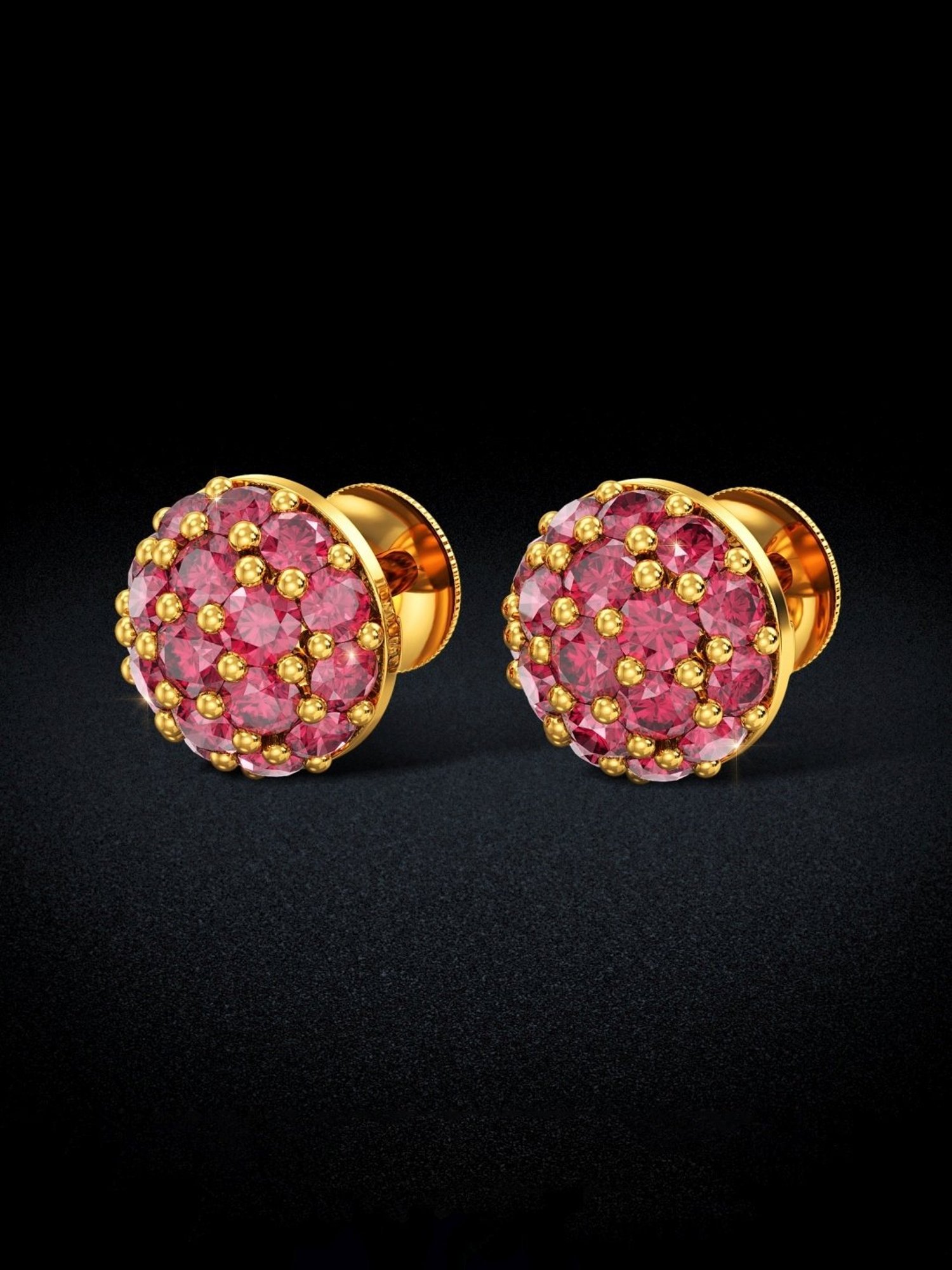 Joyalukkas 22k Gold Sparkle Stud Earrings for Women
