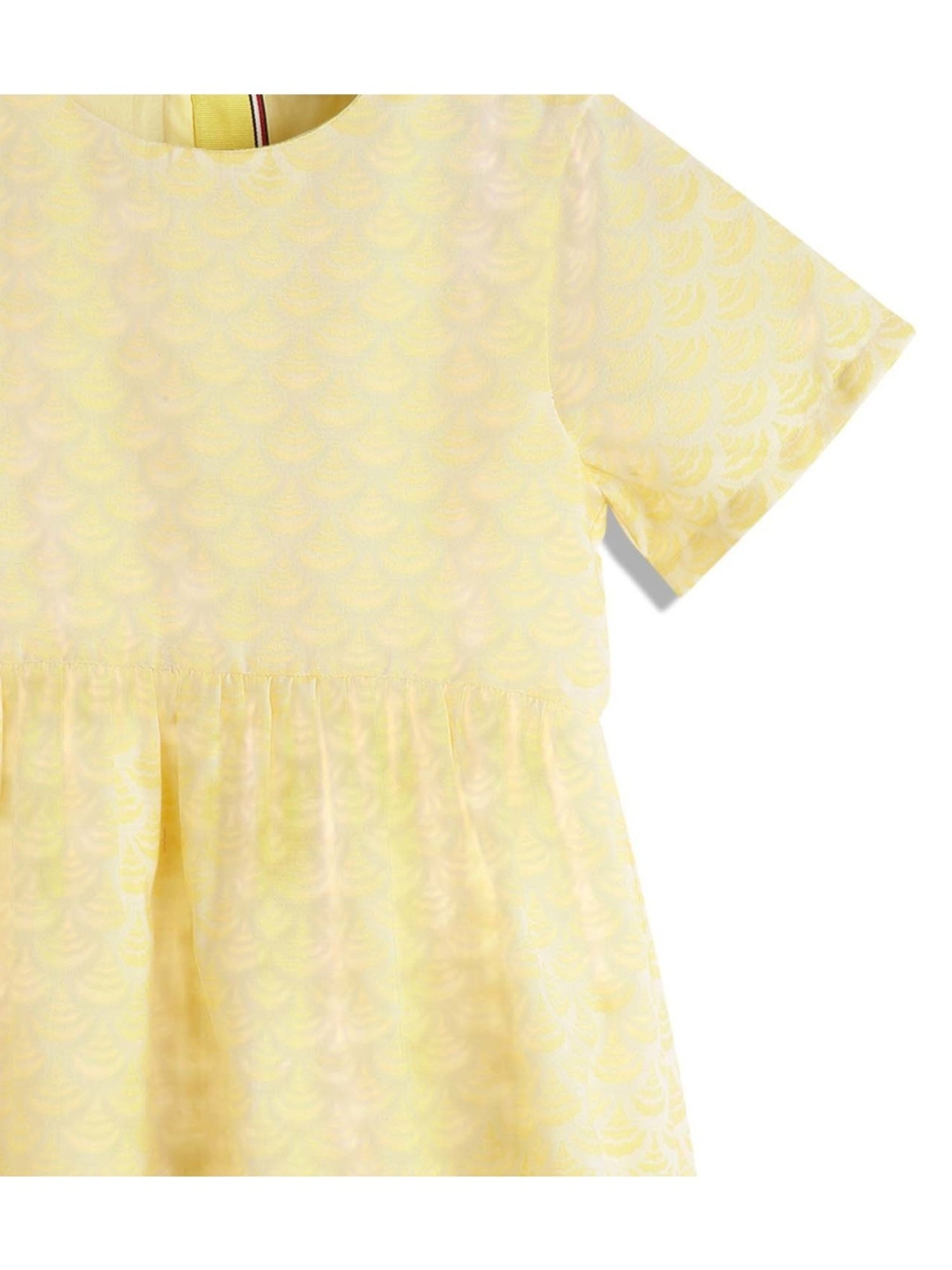 Tommy Hilfiger Kids Yellow Printed Fitted Fit Dress