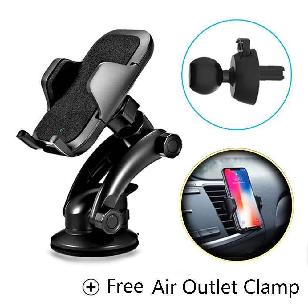 XSPUS Car Mount Holder, [3 in 1] Windshield Holder, Instrument Panel stand, Air outlet Holder Adjustable Suitable iPhone X 8 8Plus 7 7Plus 6 6sPlus, Galaxy S9 S8 S7 S6 Note 8 5 and Other phone