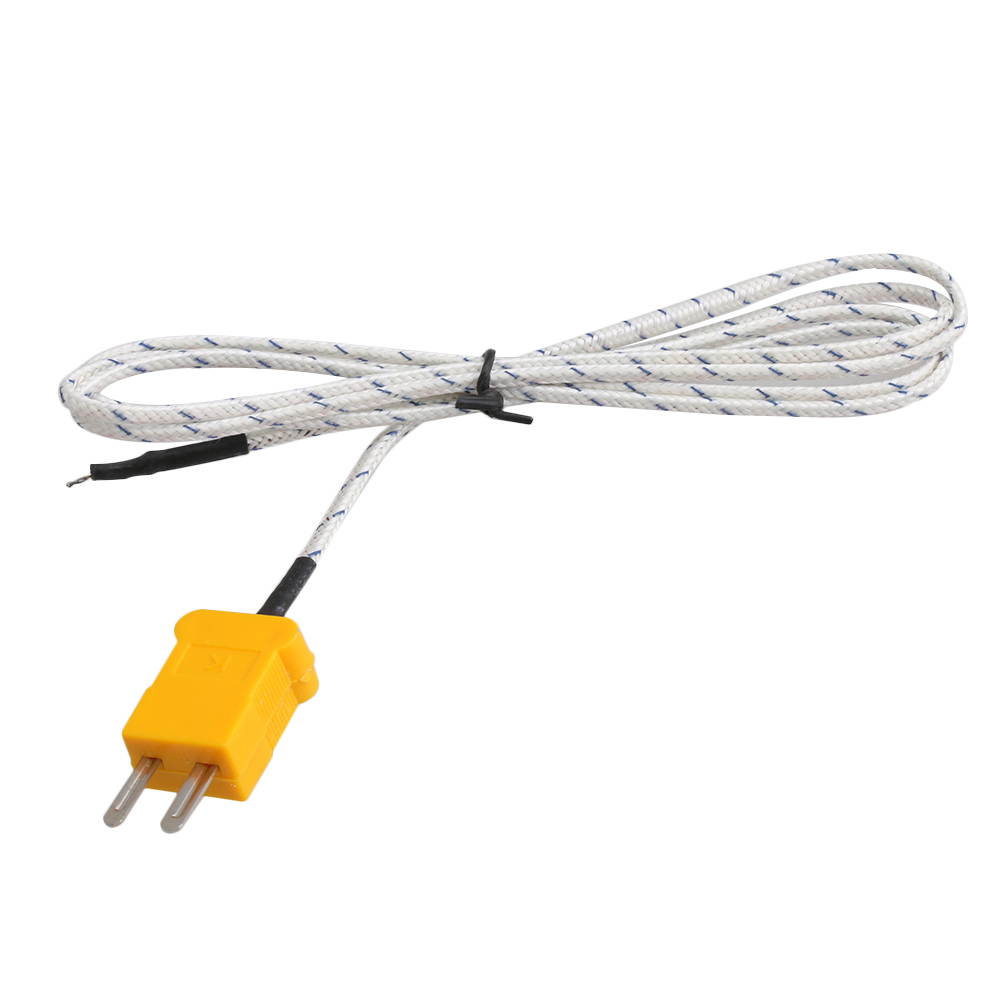 BQLZR 1m Thermocouple Probe Sensors K Type Mini-Connector Fiberglass Cable
