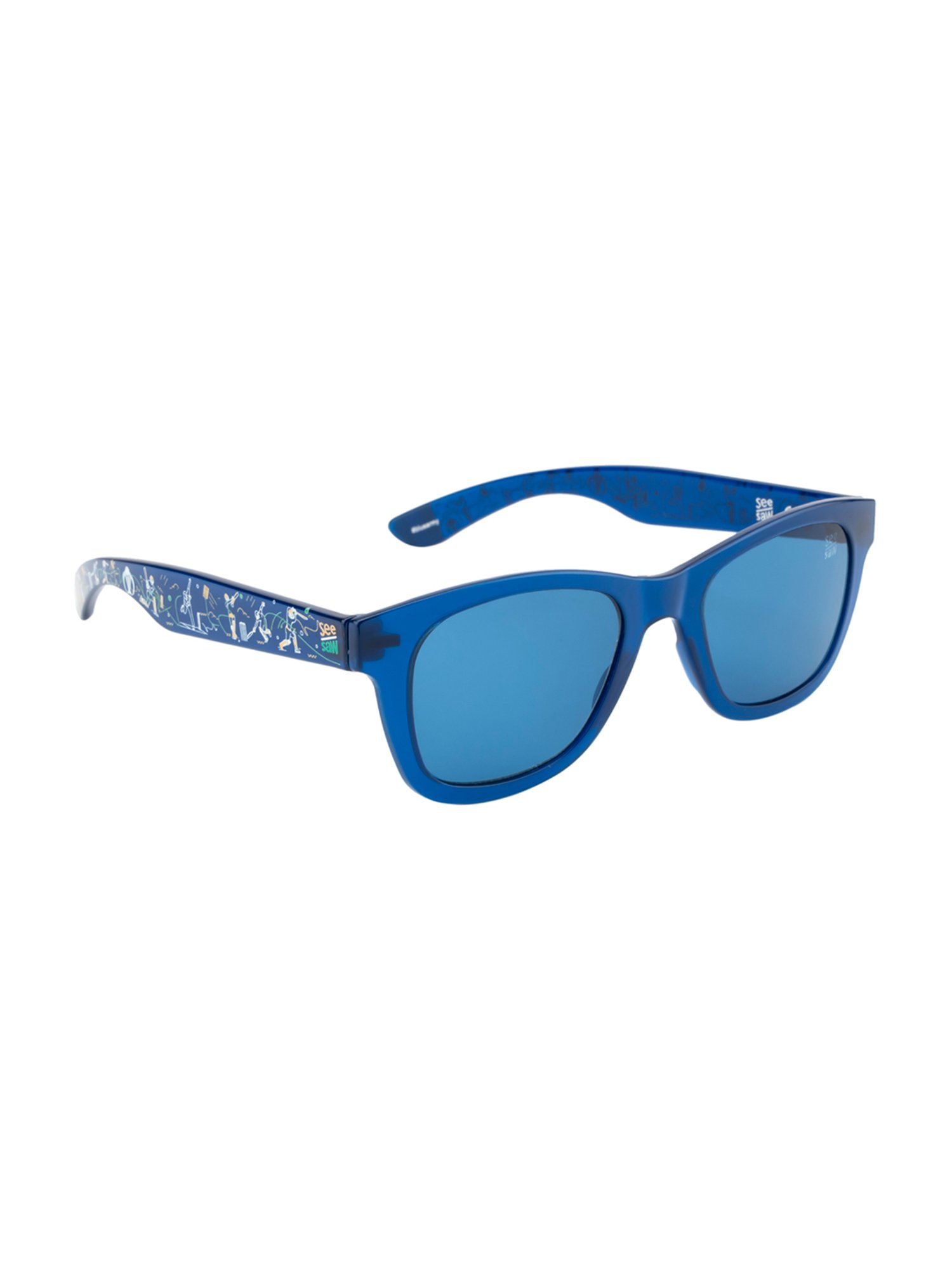 SeeSaw Blue Square Unisex Sunglasses