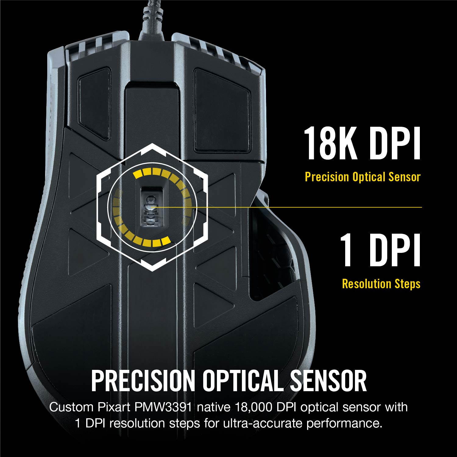 CORSAIR IRONCLAW RGB - FPS and MOBA Gaming Mouse - 18,000 DPI Optical Sensor - Backlit RGB LED