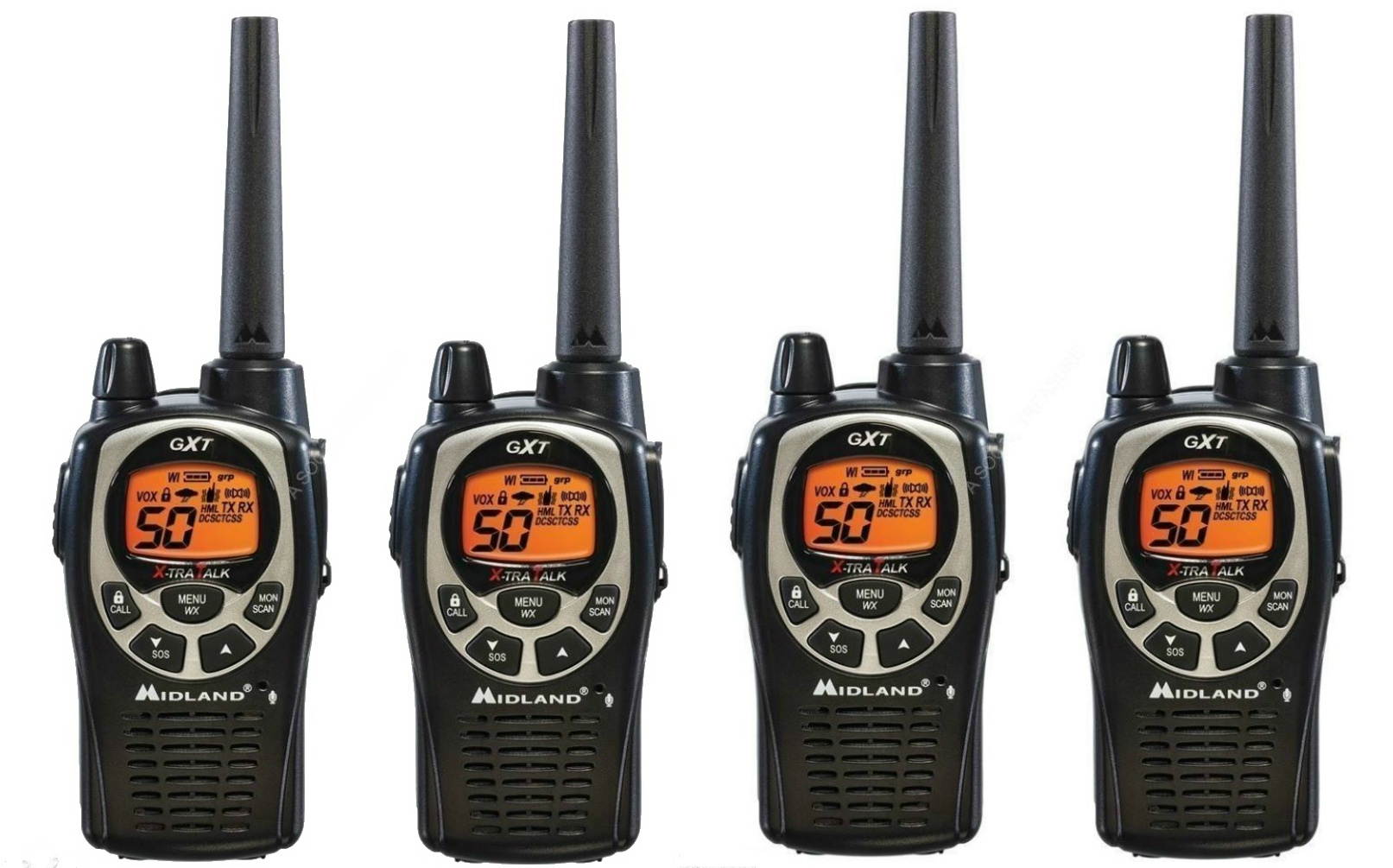 Midland GXT1000VP4, 50 Channel GMRS Two Way Radio (4 Pack)