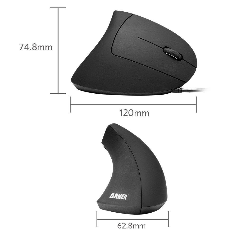 Mouse, High Performance Ergonomic Optical USB Wired Vertical Mouse 1000/1600 DPI, 5 Buttons Ergonomic mice, Next/previous buttons for office and gaming for Windows , Mac OS X and Linux