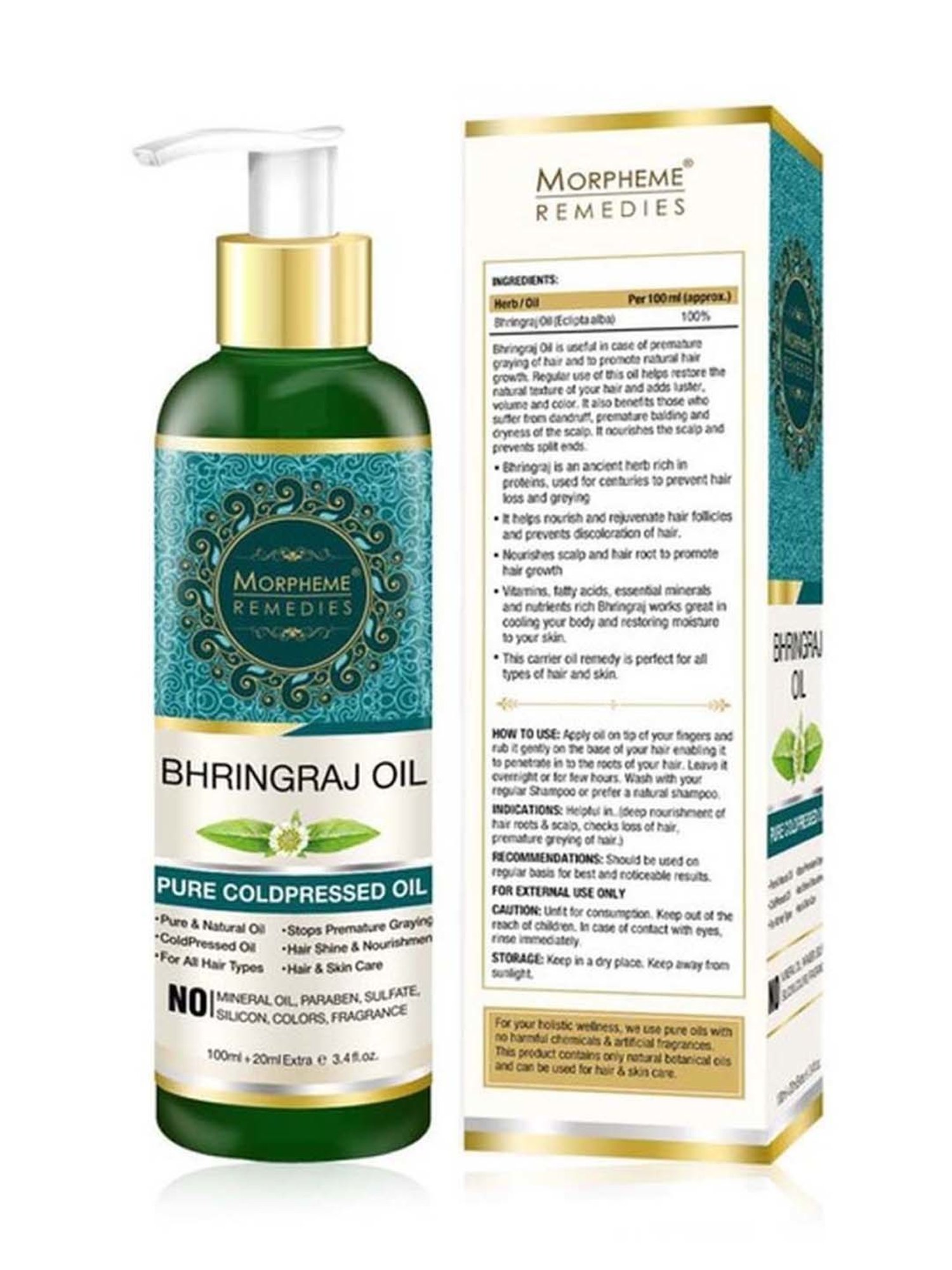 Morpheme Remedies Pure Bhringraj Oil - 120 ml