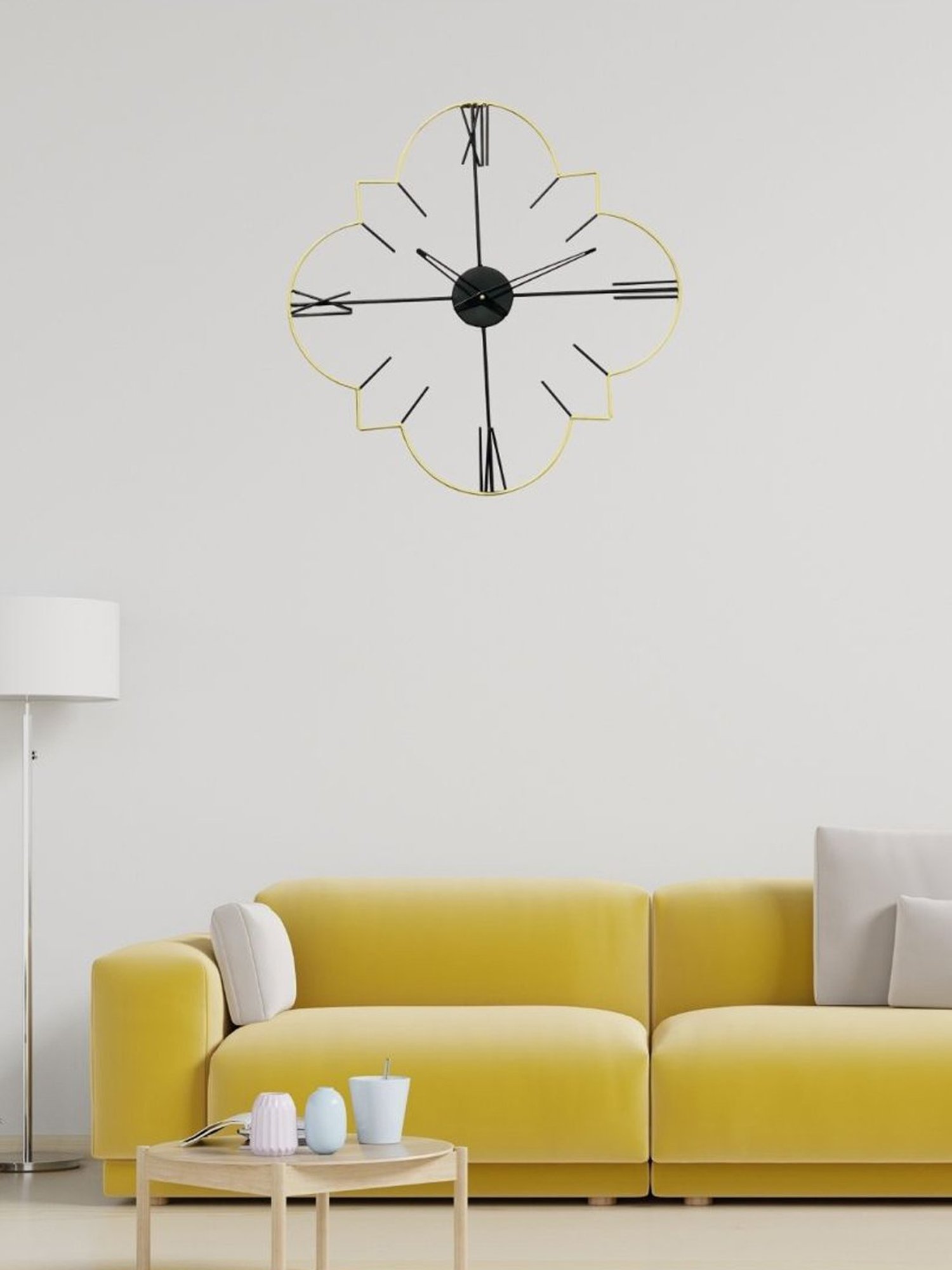 CHRONIKLE Square Gold Iron Wall Clock