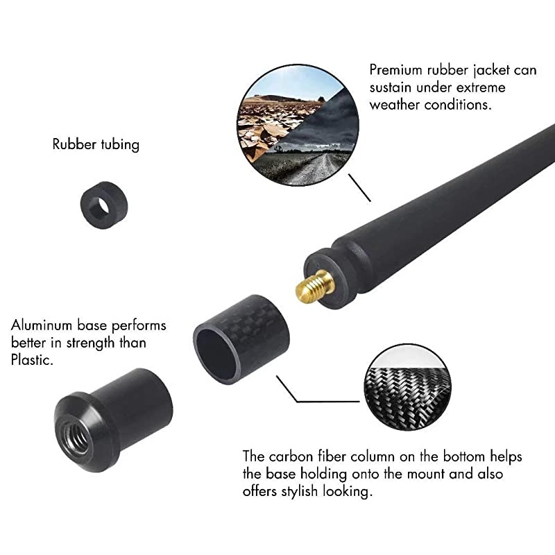 Antenna Compatible with Chevy Silverado & GMC Sierra/Denali, 9 inches Flexible Rubber Antenna Replacement for All Chevy & GMC Trucks Model Years - Designed for Optimized FM/AM Reception