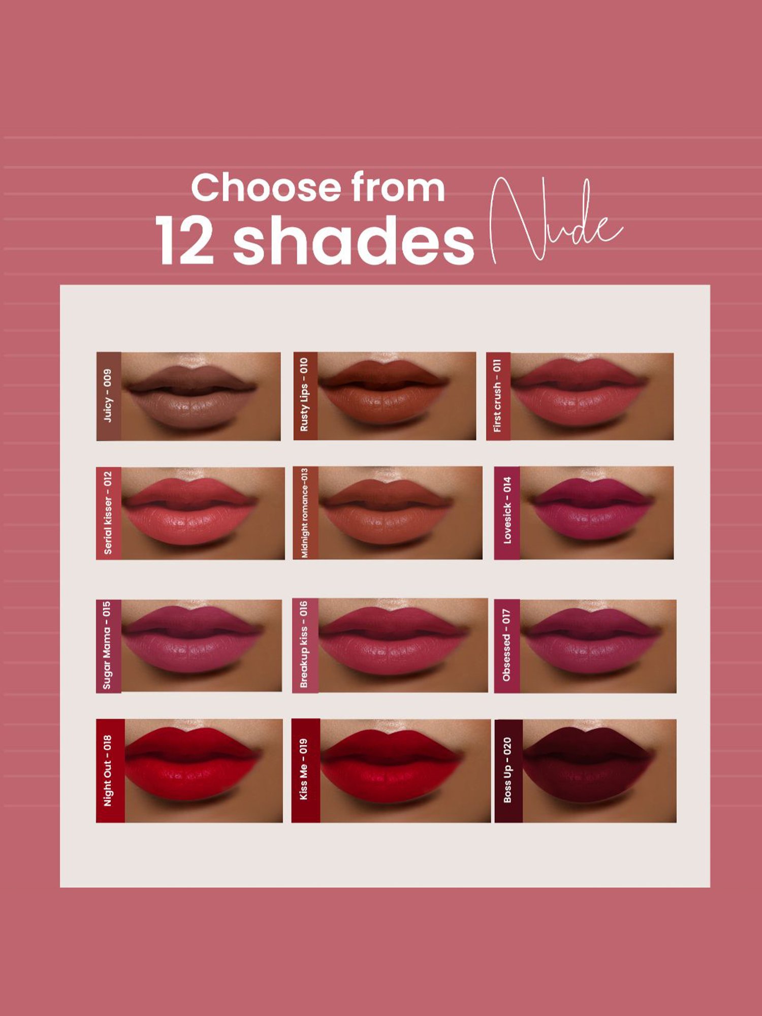 Glamveda Always On Matte Liquid Lipstick Mini Breakup Kiss-016 - 1.2 ml