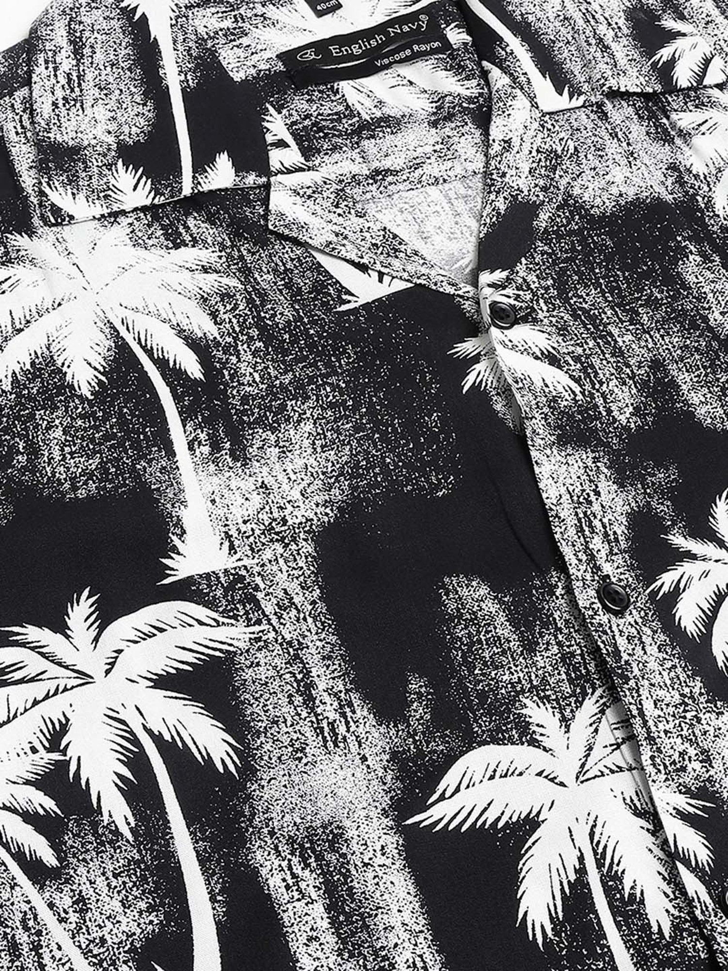 English Navy Black & White Relaxed Fit Printed Shirt