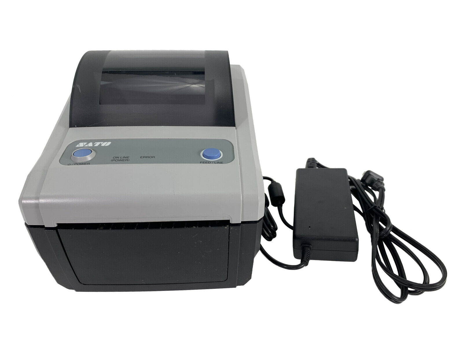 Small Portable Shipping Thermal Transfer Label Printer 4x6 SATO CG412DT LAN 300 dpi WWCG15041 with AC Adapter
