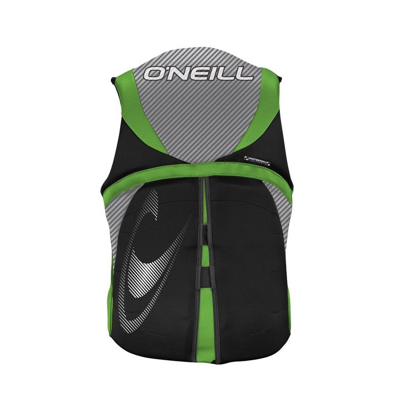 O'Neill Reactor USCG Wakeboarding/Waterskiing Life Vest, Size Large, Black/Green