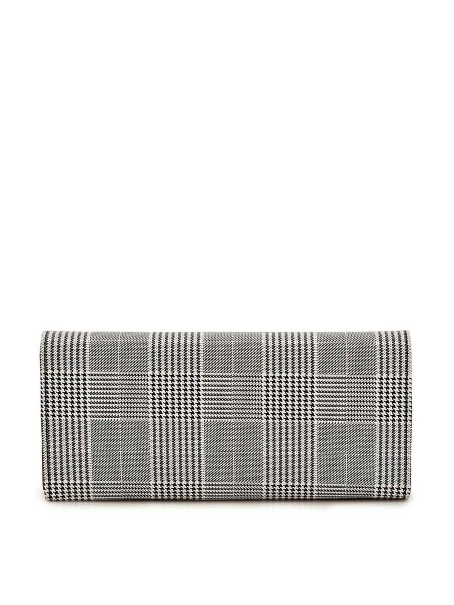 Bellissa Black PU Checks Handbag with Wallet