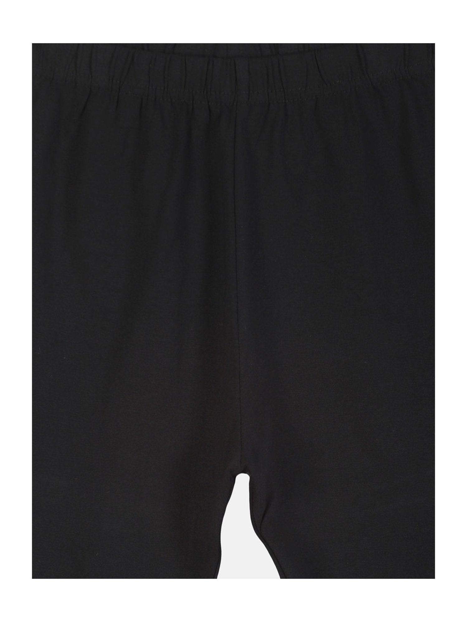 Kiddopanti Girls Black Solid Leggings