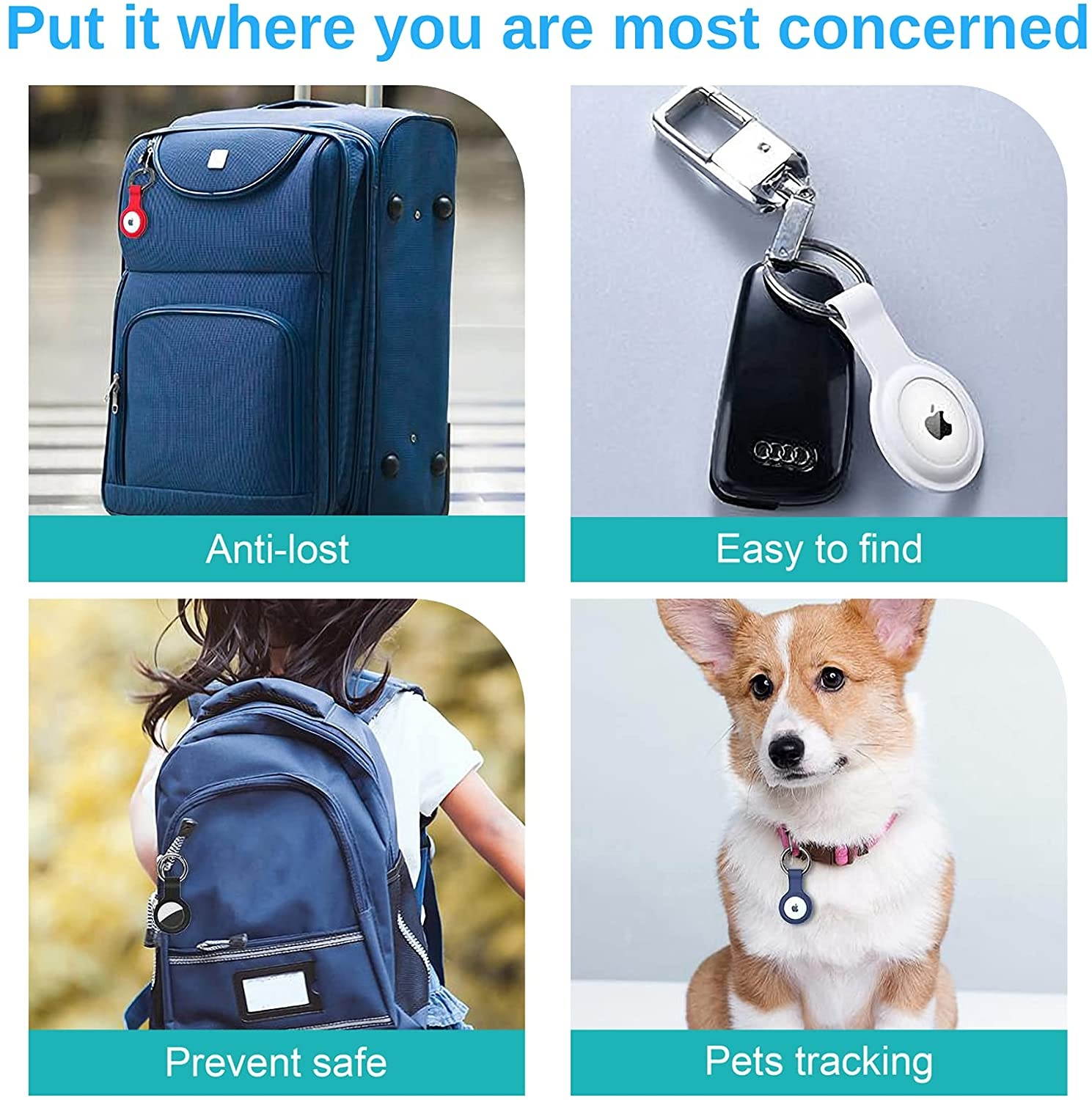 (2 Pack) Kids/Adults Anti-Lost Bracelet for AirTag, iZi Way Soft Silicone Wristband Watch Band Waterproof Protective Case Cover Holder for Apple Air Tag Tracker - Orange/Yellow