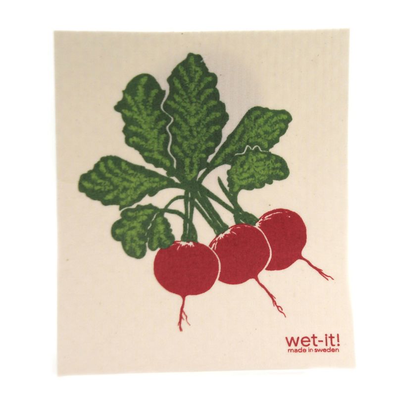 Swedish Dish Cloth 7.75" Vegetable Fruit Set Absorbent Cleaning Cloth Radish Tomato  -  Dish Cloth