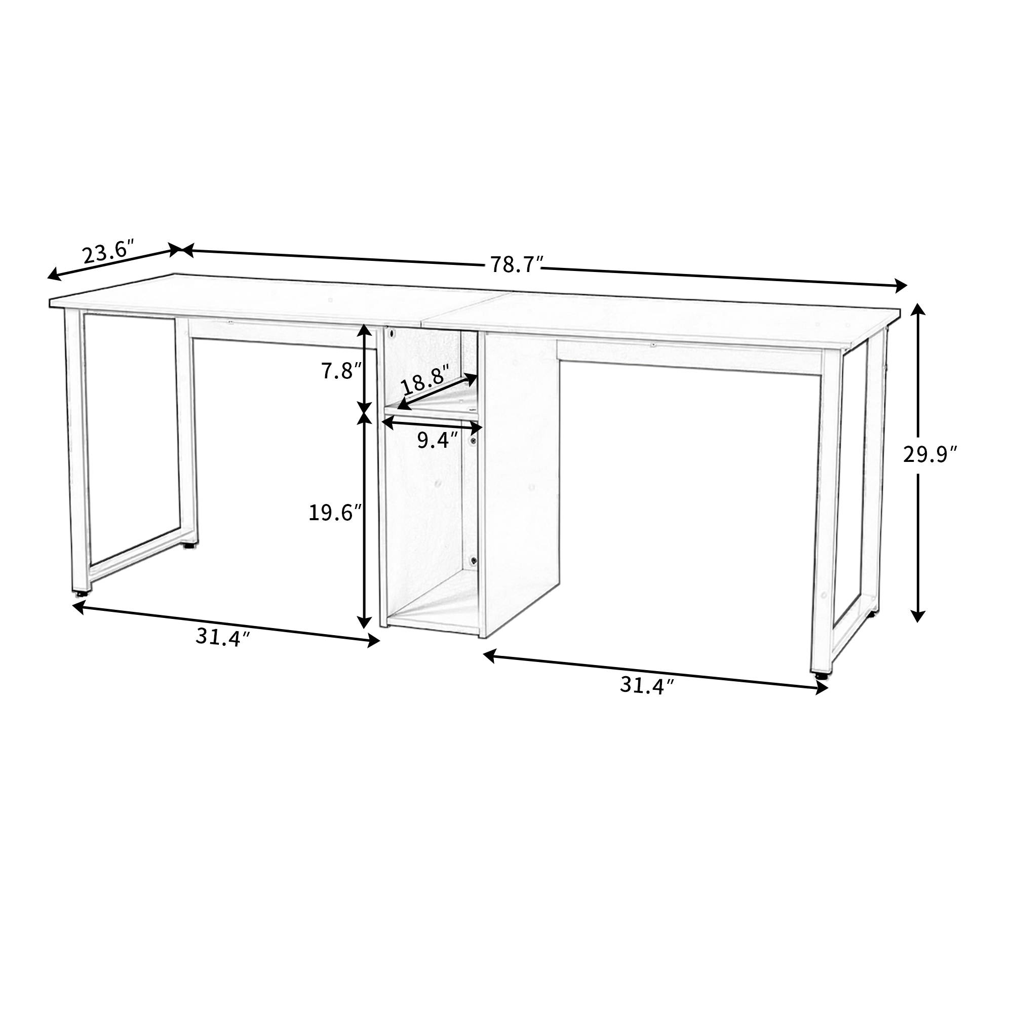 Gaming Desk 47.2" W x 23.6" D Office Computer Table, Black Gamer Workstation with 2 Cable Management Holes
