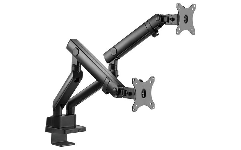 SIIG Mounting Arm for Monitor - Black - 2 Display(s) Supported32" Screen Support - 35.20 lb Load Capacity