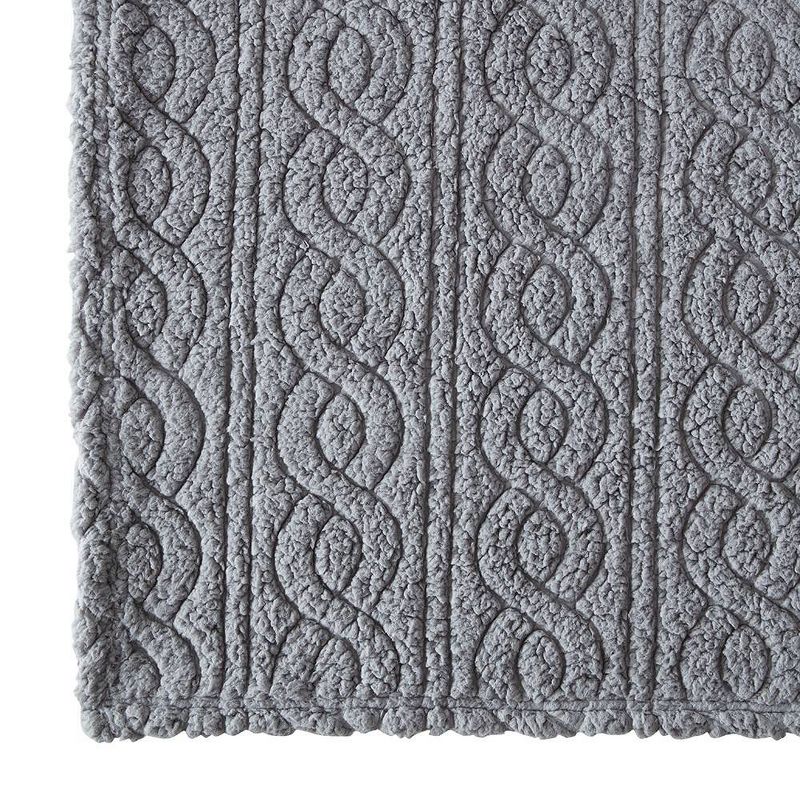 50"x70" Bethany Sherpa Plush Sculpted Braided Throw Blanket Gray - VCNY