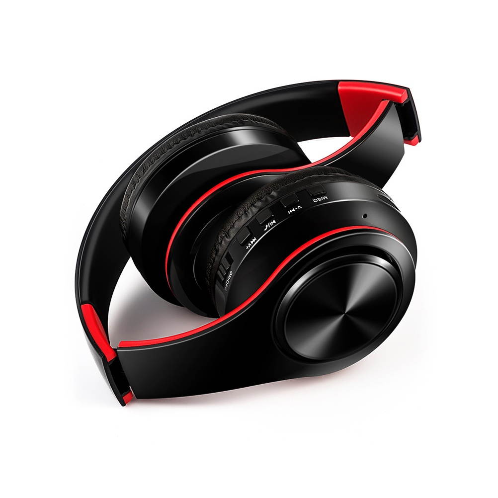 Foldable Wireless  4.0 Headset Over Ear Music Sport Headphones with Mic (Red and Black)