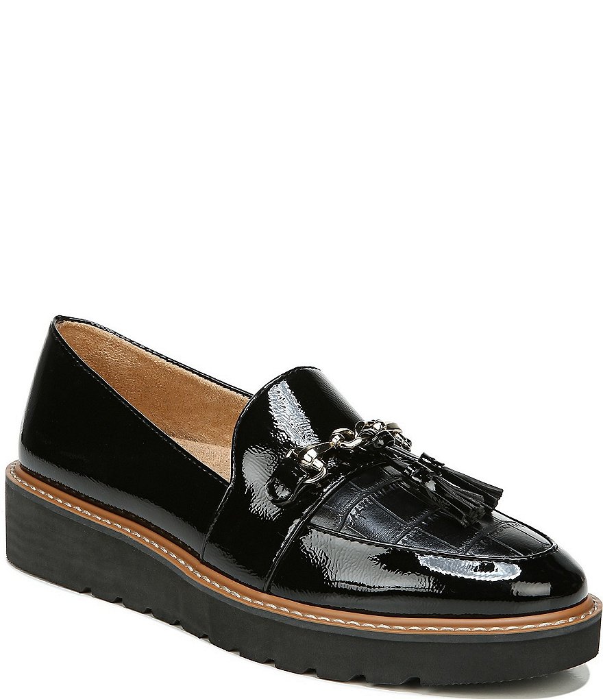 Naturalizer Estelle Patent Tassel Chain Slip-On Wedge Loafers