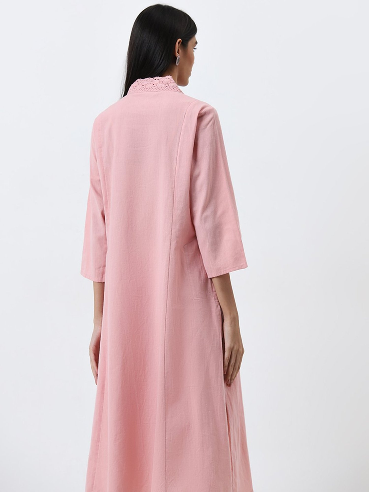 Saffron Threads Black Printed Straight Kurta