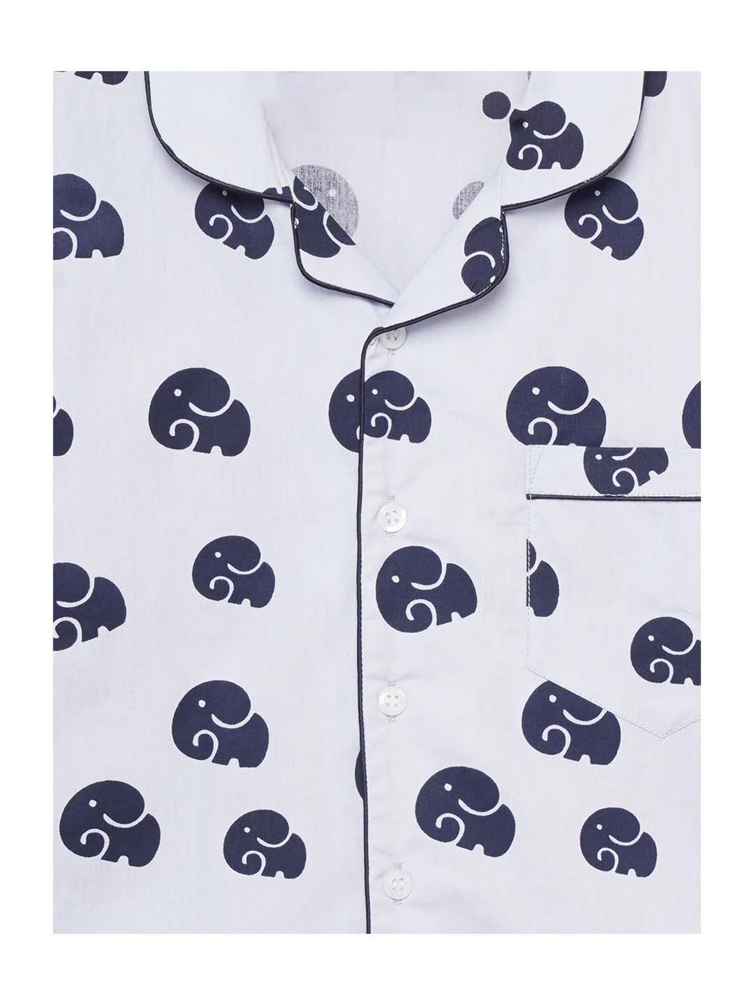 Fluffalump Boys Multicolor Cotton Printed Nightwear Top & Pants Set