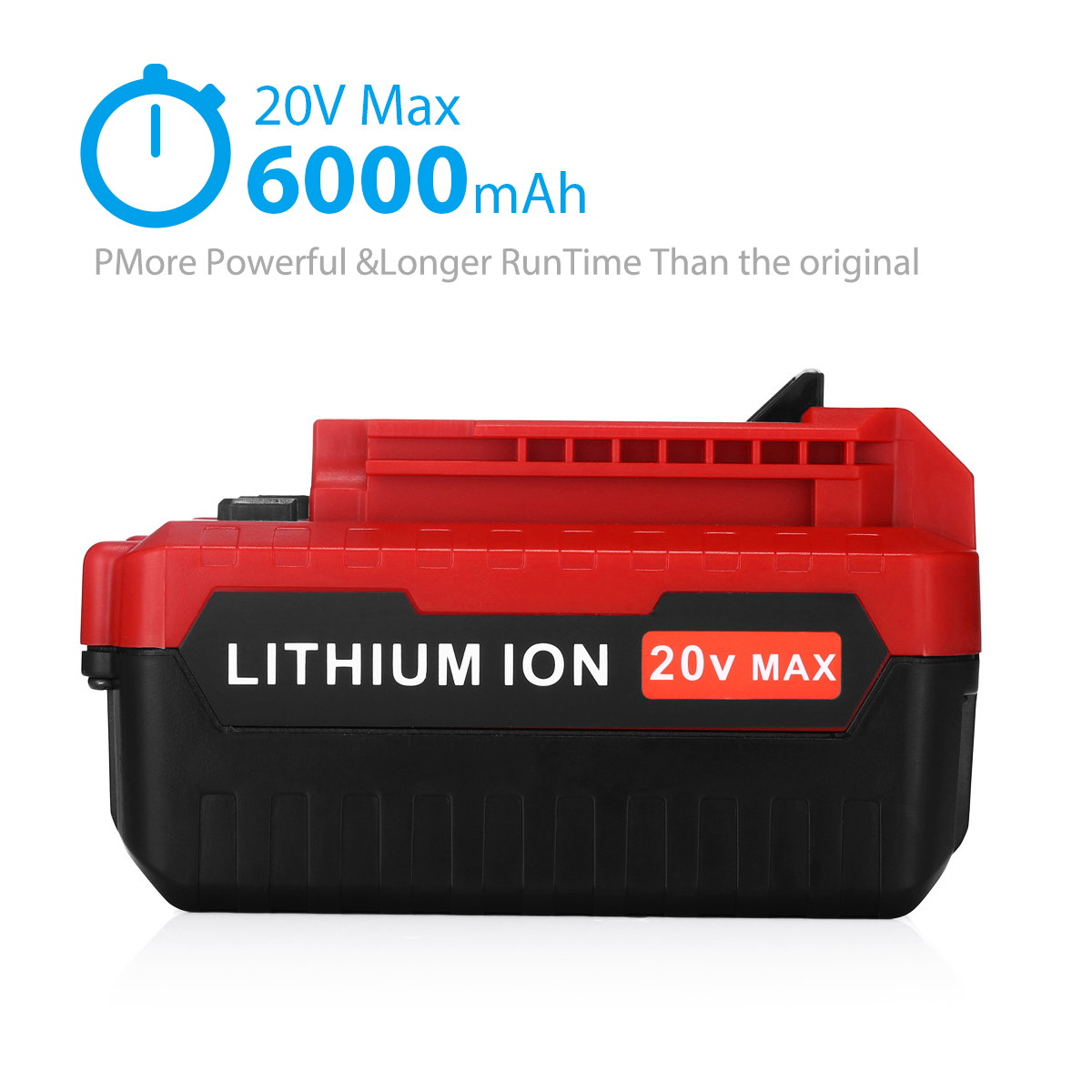 Powerextra 2 Pack 6.0Ah 20V MAX Lithium Replacement Battery for Porter Cable PCC685L PCC680L Porter Cable 20 Volt Power Tool Batteries