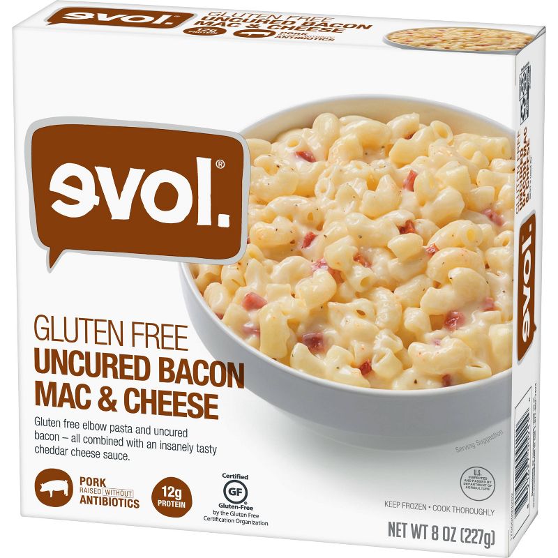 Evol Gluten Free Uncured Bacon Frozen Mac and Cheese - 8oz
