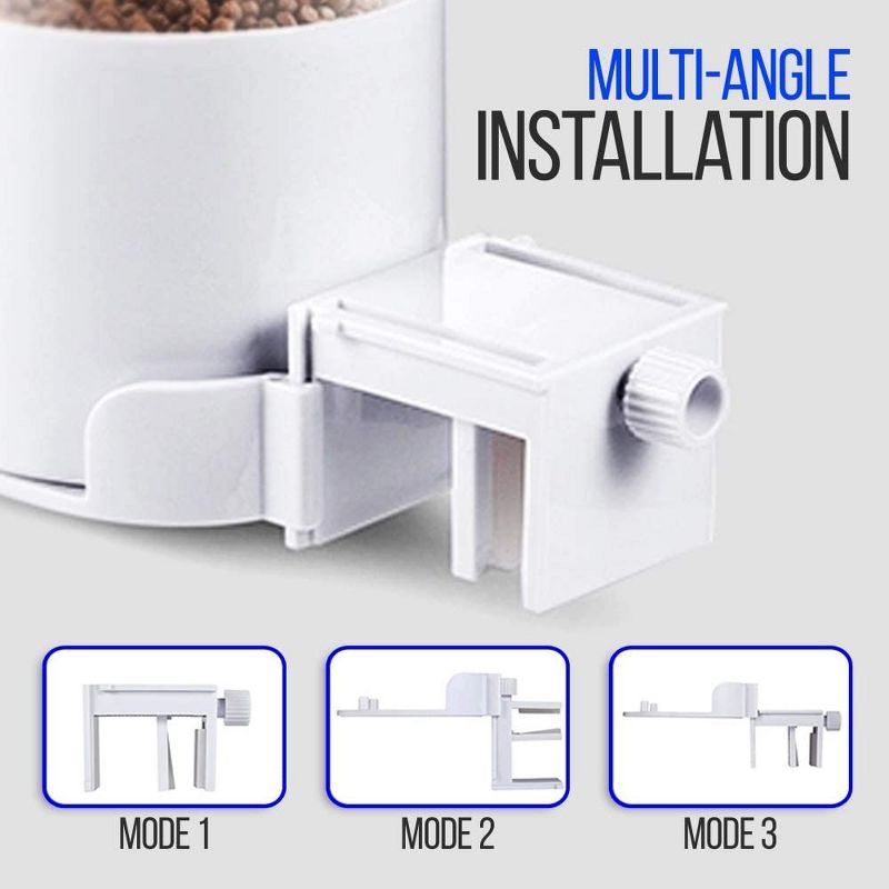 SereneLife SLAFF76 Smart Digital Automatic Sealed Fresh Fish Food Feeder Dispenser for Saltwater and Freshwater Fish Tank Aquariums, White