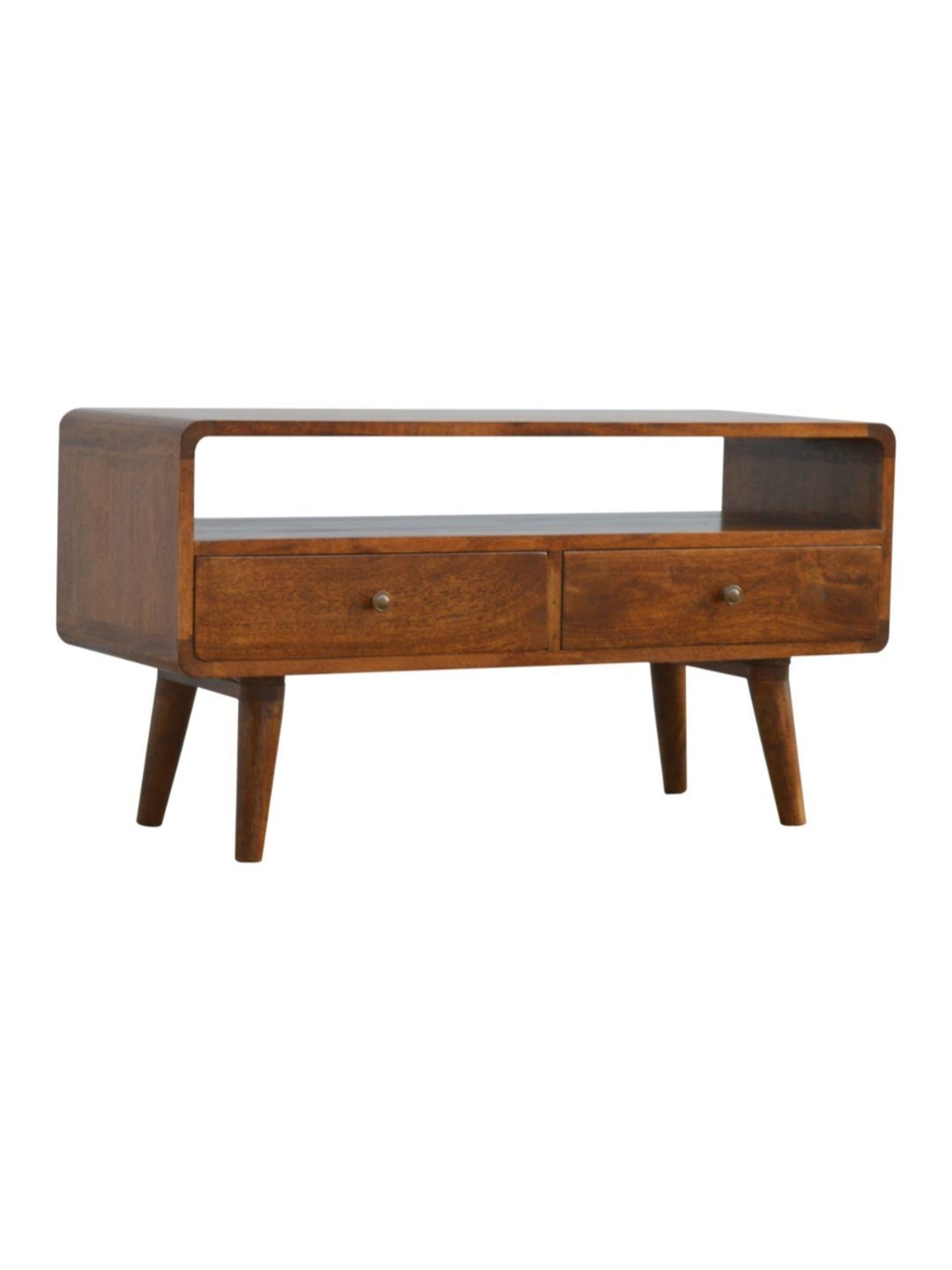 Artisan Furniture Brown Curved Chestnut Media Unit