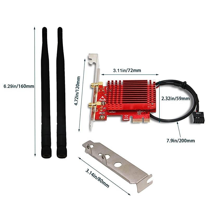 Wireless AC Dual Band 1200Mbps 24GHz 300Mbps or 5GHz 867Mbps PCI Express PCIe WiFi Bluetooth Adapter for Windows Server7881103264bit PCsPCIE WiFi Bluetooth CardFSAC85BT