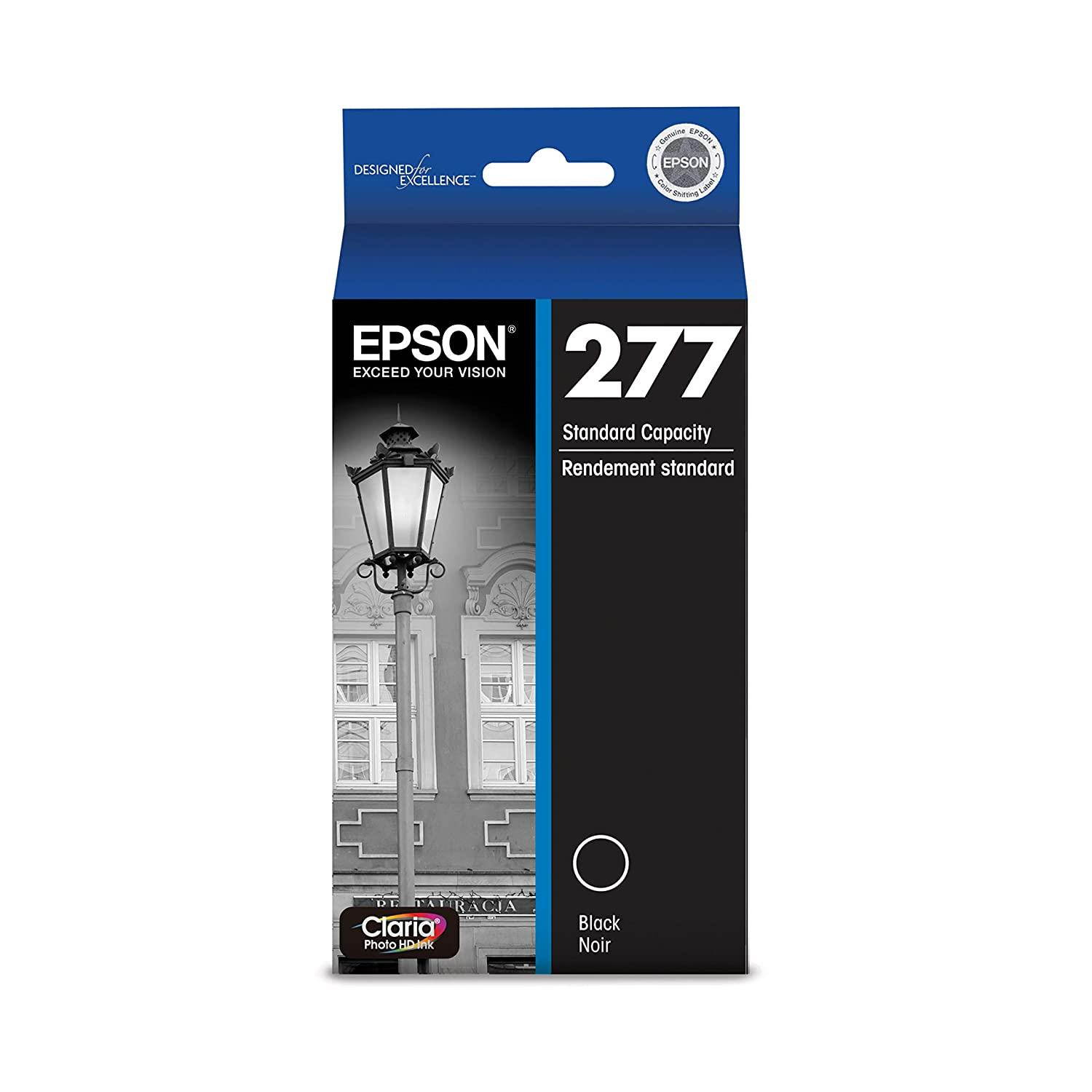 Epson T277120-S Claria Photo HD 277 Standard-Capacity Black Ink Cartridge (T277120) Ink