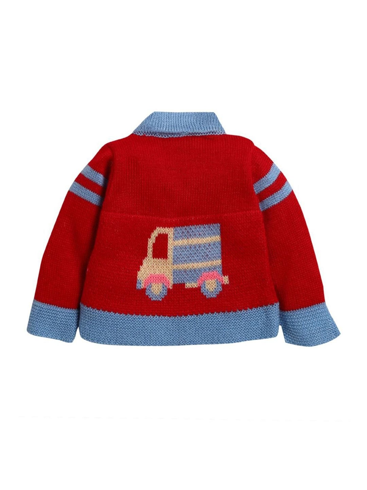 Pantaloons Baby Brown Cotton Printed Full Sleeves Sweater