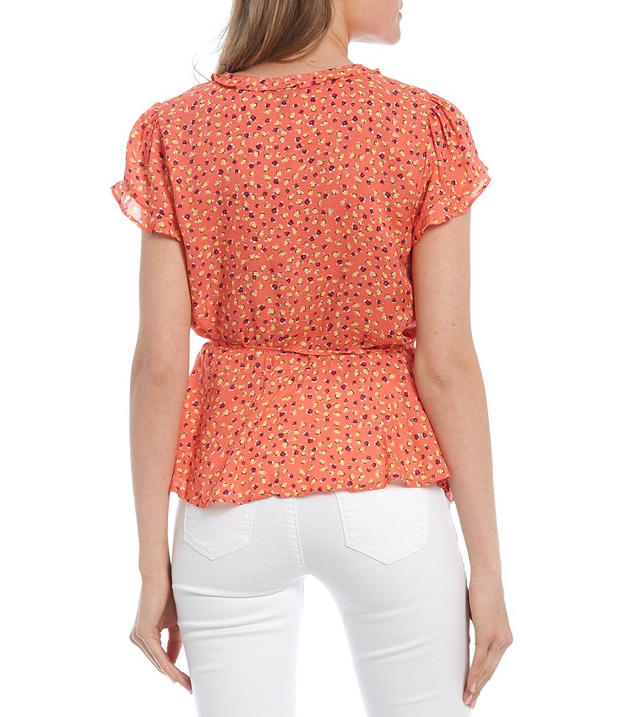 Love & Piece Sleeveless Tie-Die Peplum Hanky Hem Top