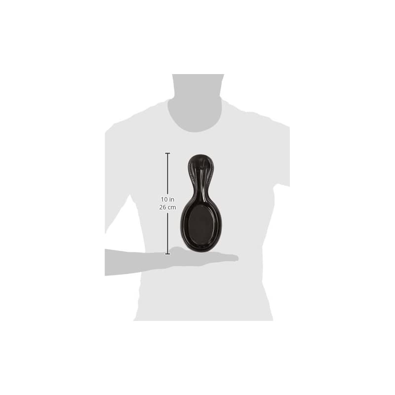 Stoneware 10-Inch Spoon Rest, Black