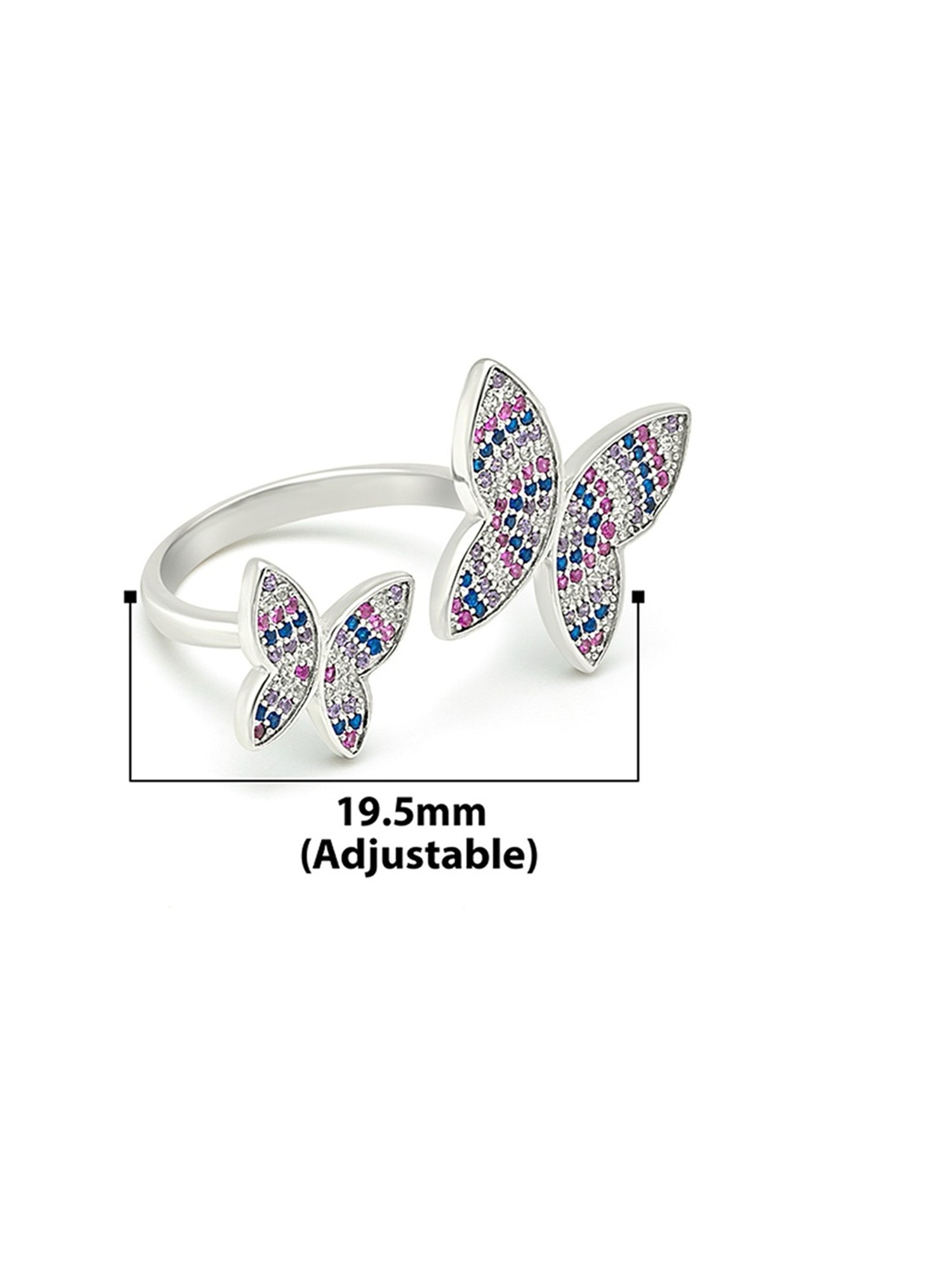 Silberry 92.5 Sterling Silver Barbie Wings Ring