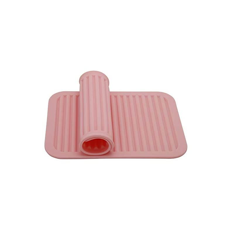 Silicone Trivets Mats for Hot Dishes and Hot Pots, Hot Pads for Countertops, Tables, Pot Holders, Spoon Rest Small Drying Mats Set of 2 Color Pink