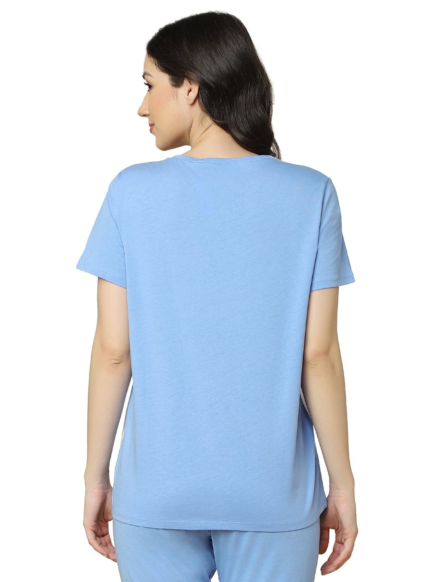 Triumph Blue Cotton Striped Top & Capris Set