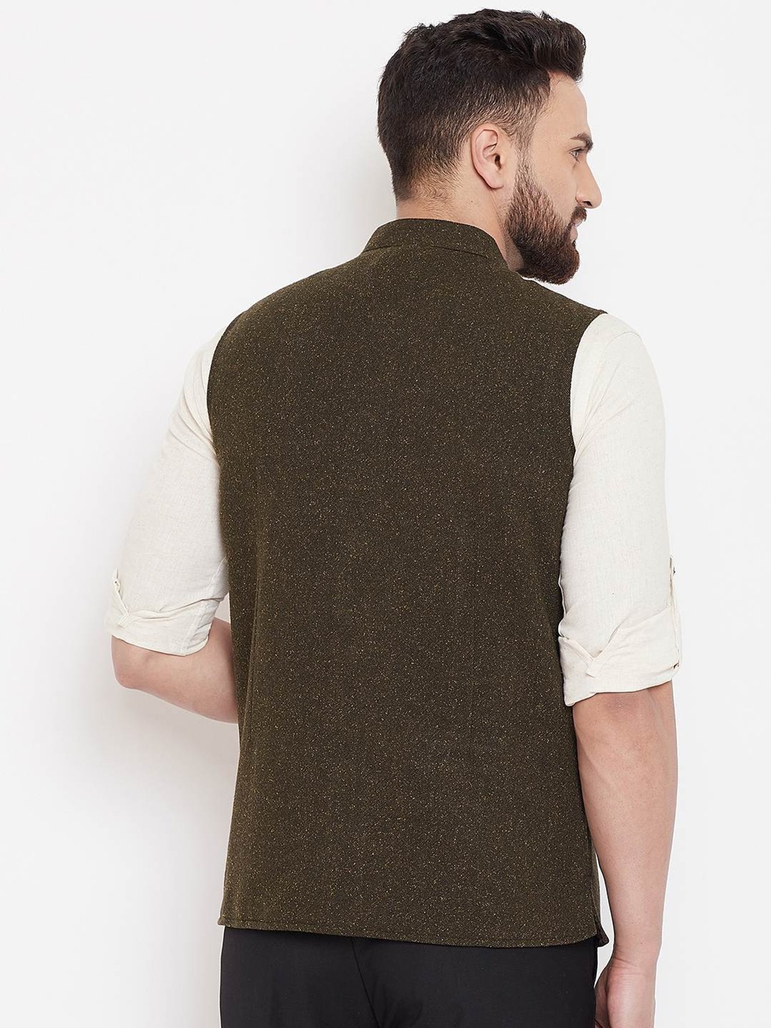Even Green Regular Fit Nehru Jacket