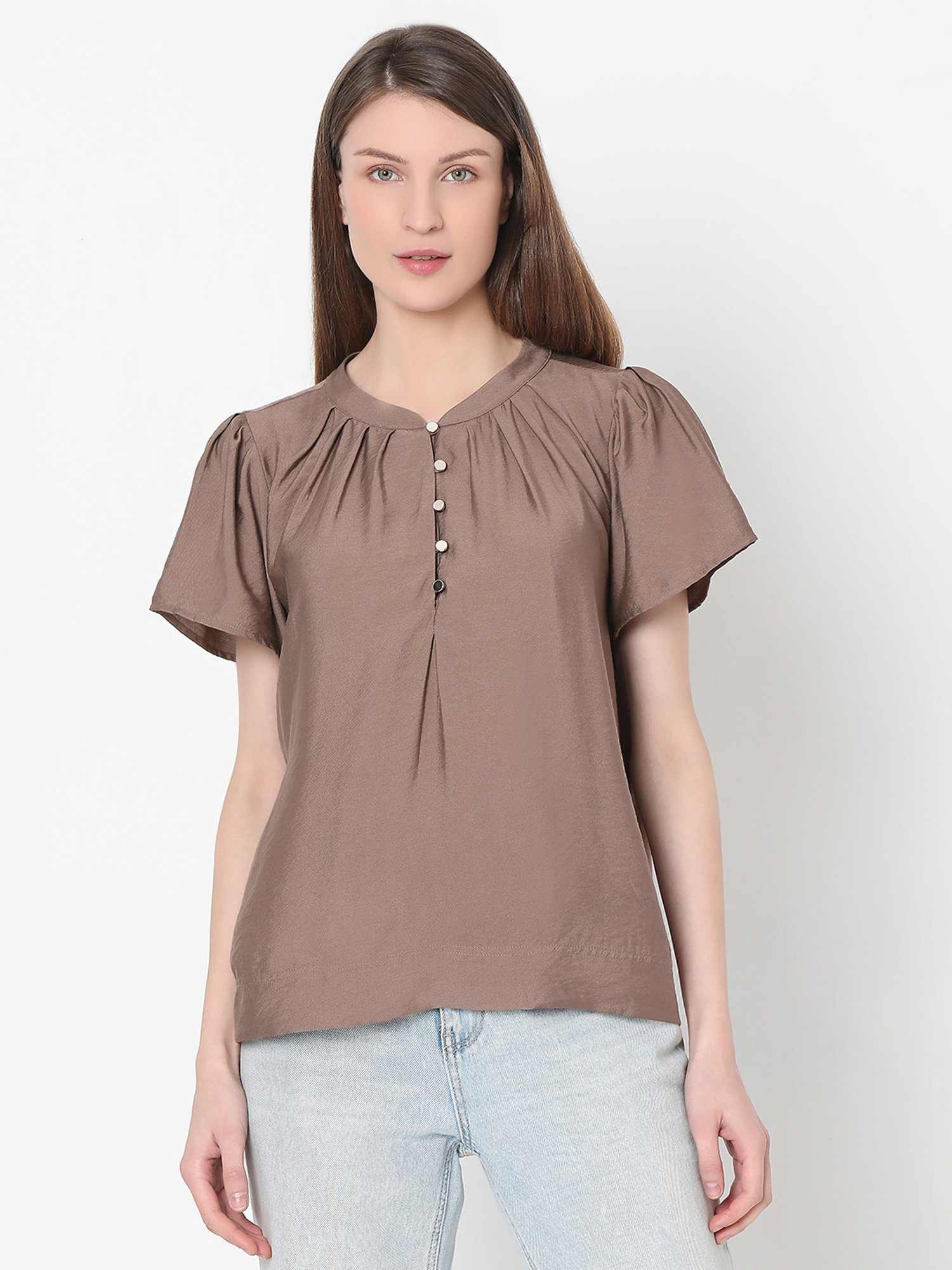 Vero Moda Brown Regular Fit Top