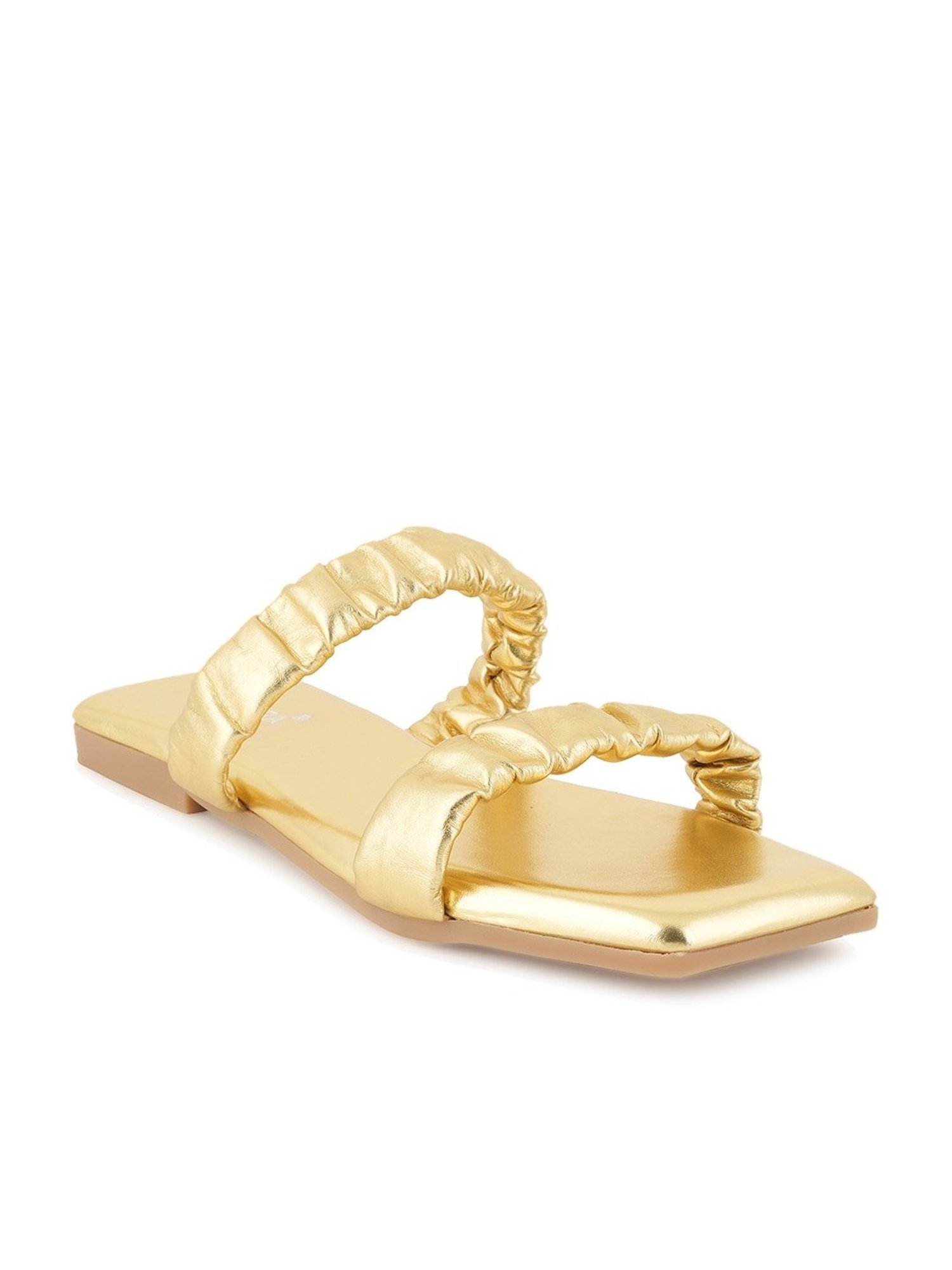 Scentra Women's Golden Casual Sandals