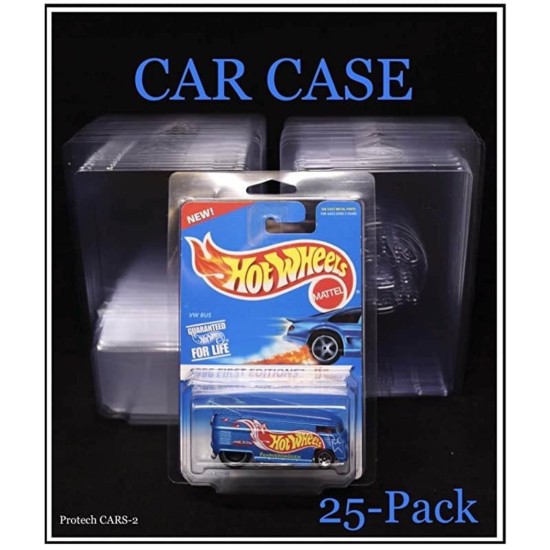 SSCARS-2 Storage/Display Space Saver Car Case for Carded Hot Wheels, 4.25" W x 6.5" H x 1.25" D, 25-Pack