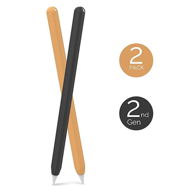 Ultra Thin Case Silicone Skin Cover Compatible with Apple Pencil 2nd Generation iPad Pro 11 129 inch2 Pack Black amp Orange