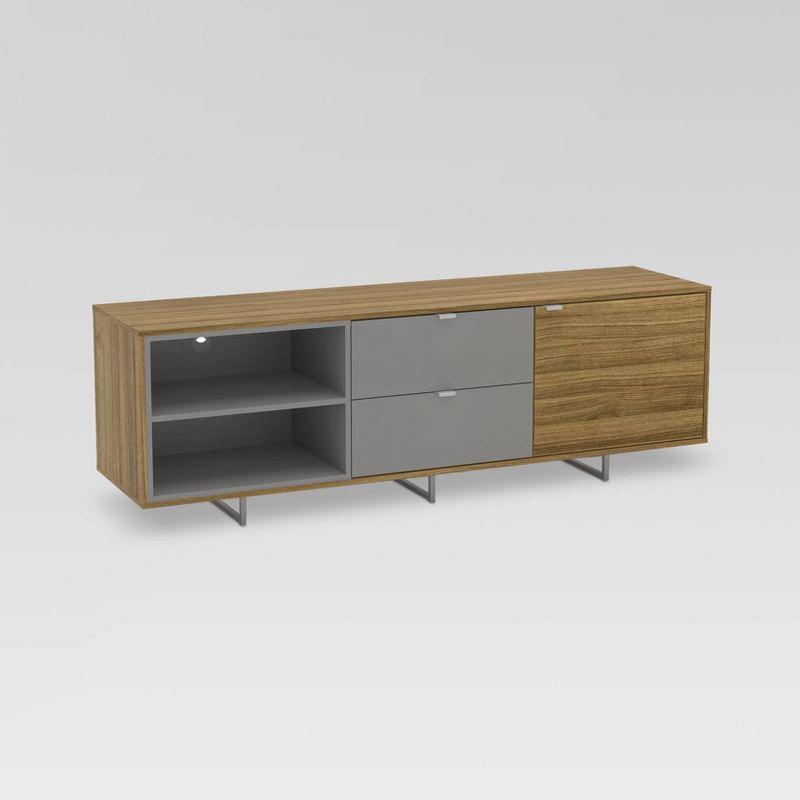 68" Stockholm Tv Stand Walnut/Light Gray - Chique
