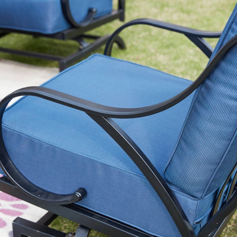 5pc Conversation Steel Patio Seating Sets Blue - Lokatse