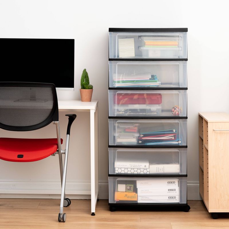 IRIS 6 Drawer Wide Chest Black