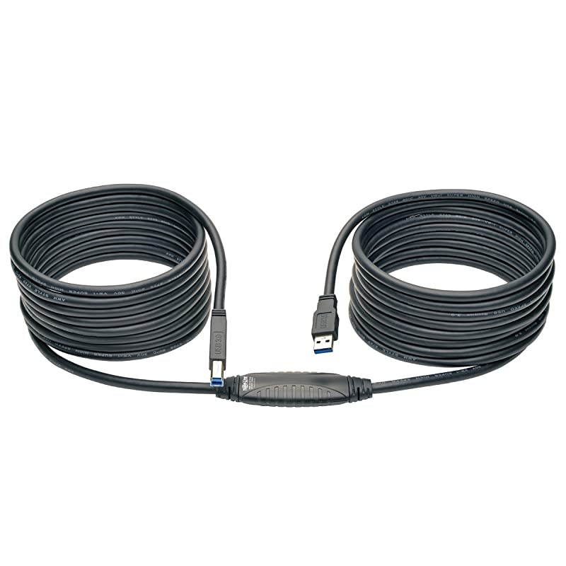 USB 30 SuperSpeed Active Repeater Cable AB MM 25ft U328025 Black