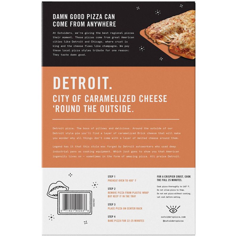 Outsiders Pizza Company Detroit Style Four Cheese Frozen Pizza - 26.6oz