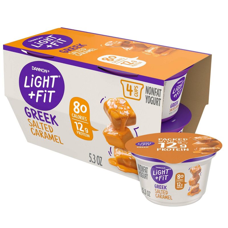 Dannon Light and Fit Salted Caramel Flavored Greek Yogurt - 4pk/5.3oz Cups